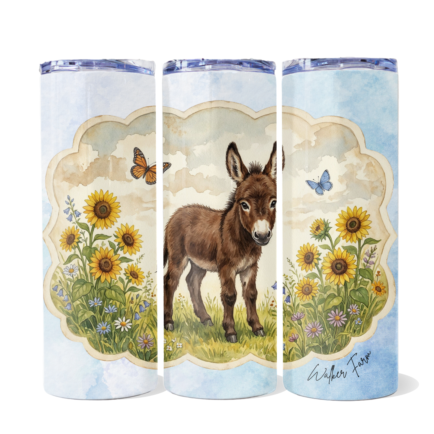 Ella's Meadow | 20oz Skinny Metal Tumbler with Lid and Straw