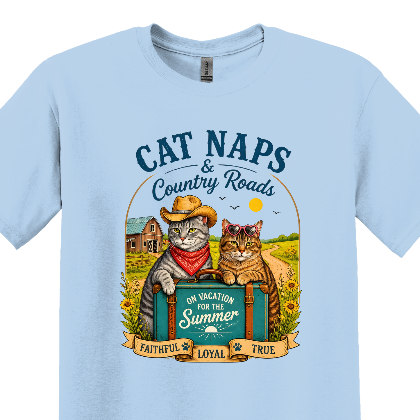 Cat Naps & Country Roads T-Shirt | Walker Farm Fam