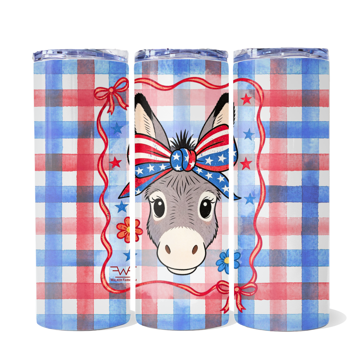 Crystal Gail's Red, White & Bray | 20oz Skinny Metal Tumbler with Lid and Straw