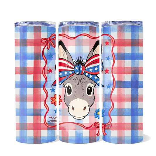 Crystal Gail's Red, White & Bray | 20oz Skinny Metal Tumbler with Lid and Straw