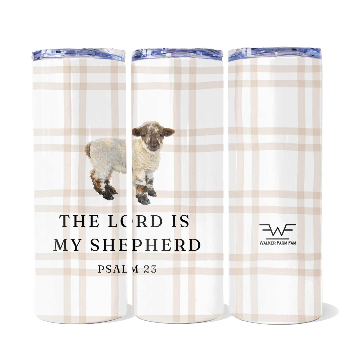 The Lord is My Shepherd | 20oz Skinny Metal Tumbler with Lid and Straw