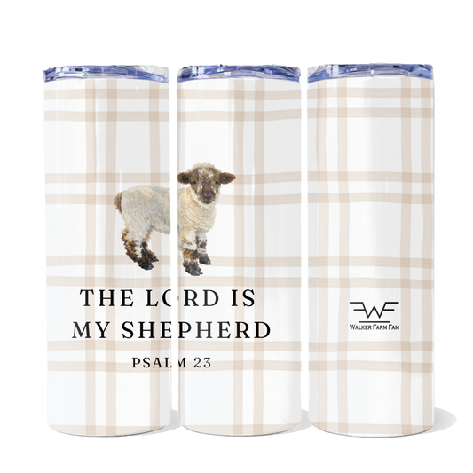 The Lord is My Shepherd | 20oz Skinny Metal Tumbler with Lid and Straw