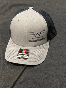 WFF Brand Hat gray bill / front and blue writing / back
